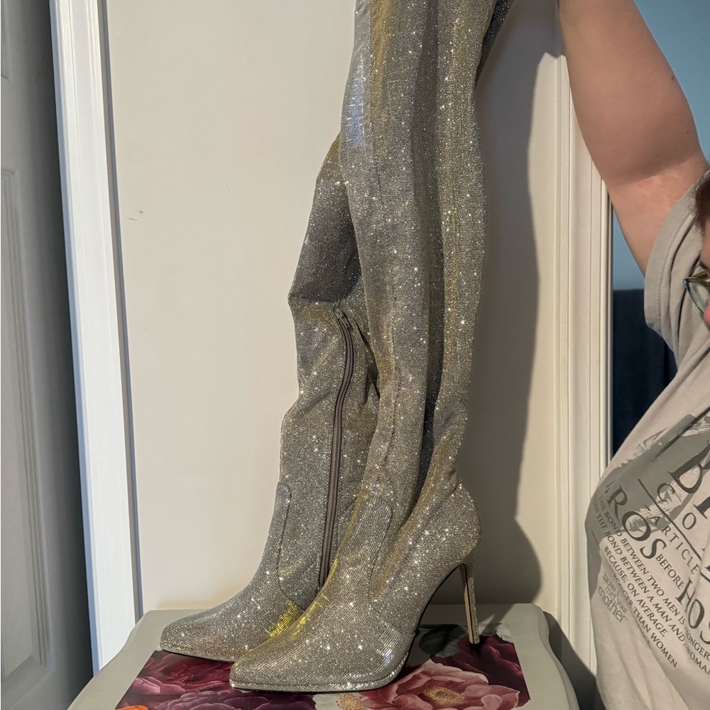 NWOT Wide calf thigh high boots